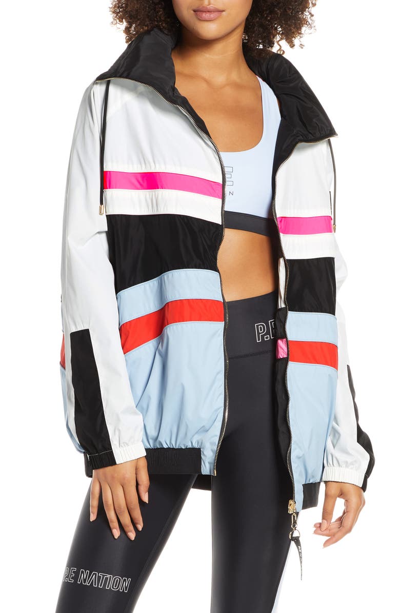 P.E Nation Easy Run Reversible Hooded Jacket, Main, color,