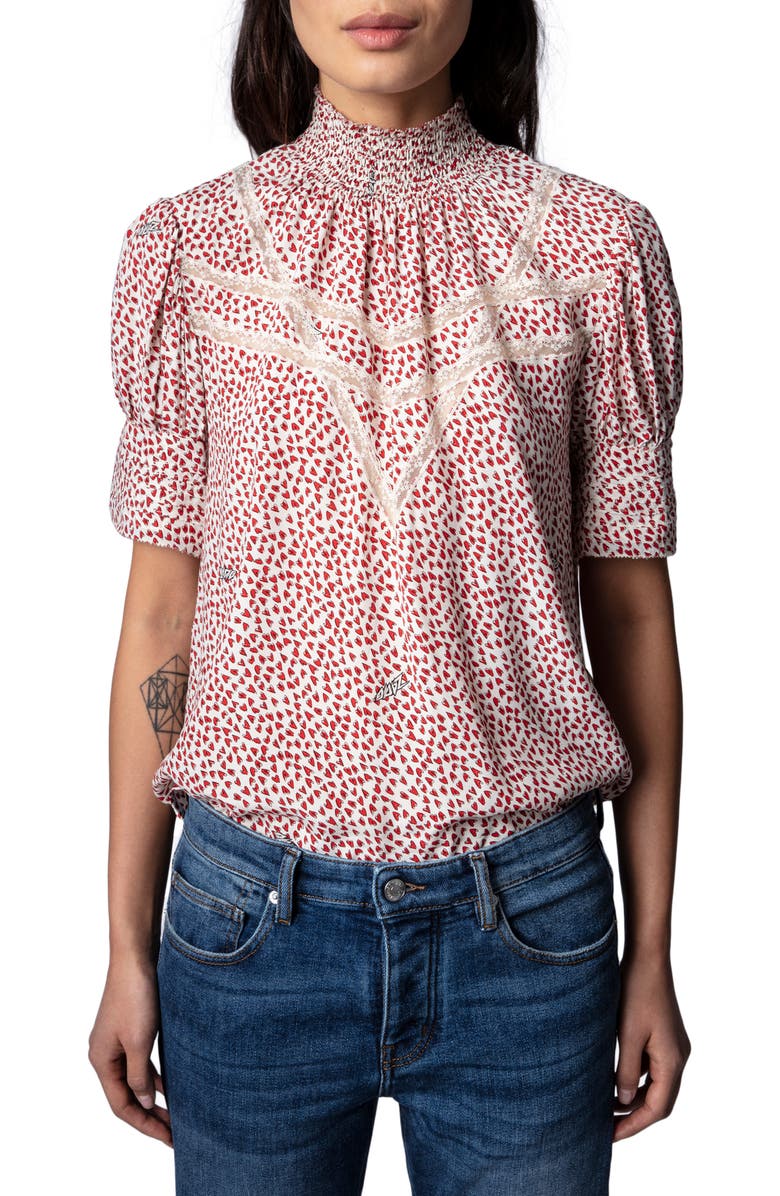Zadig & Voltaire Tupelo Tiny Hearts Blouse, Main, color,