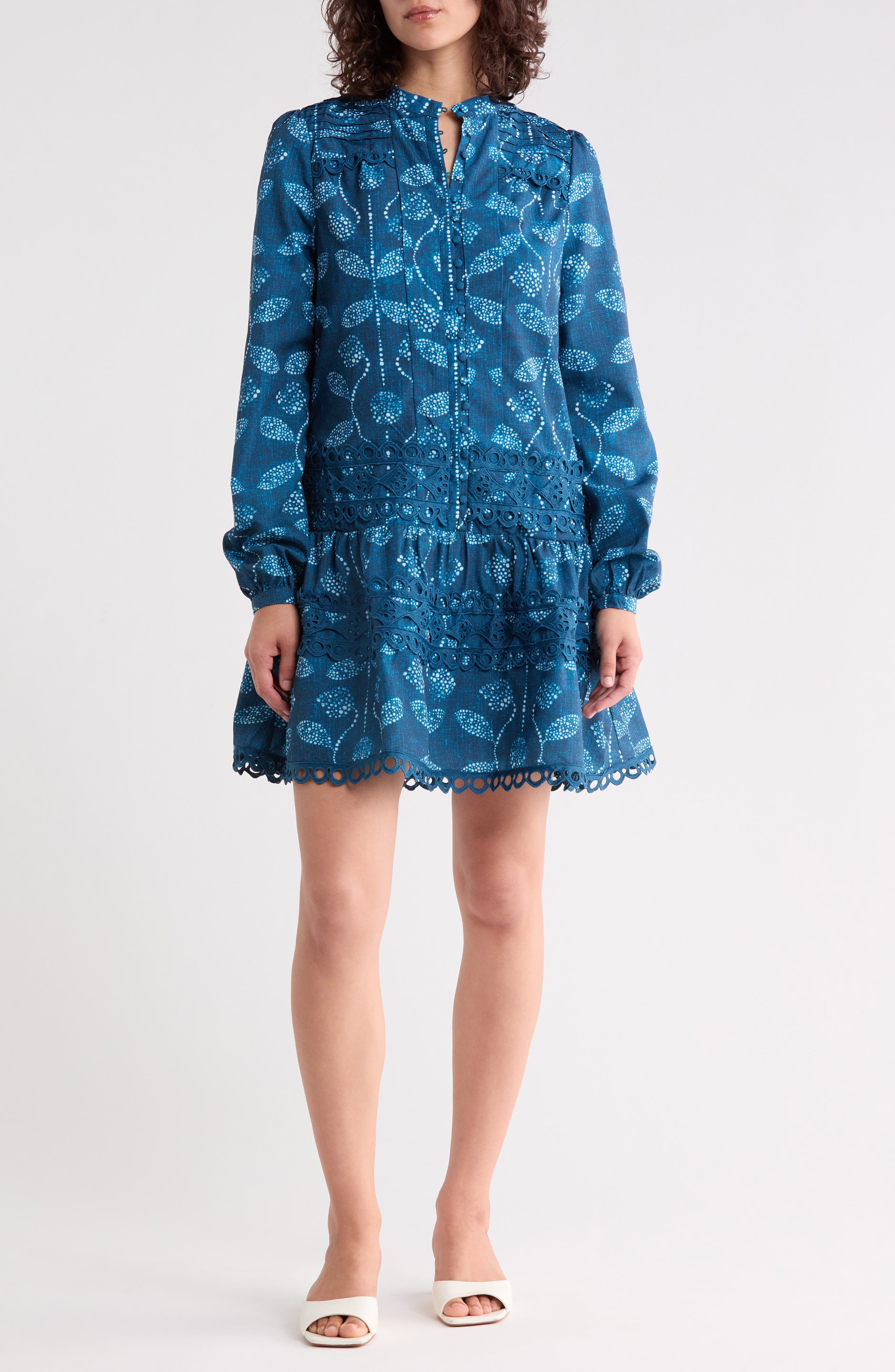 Volta Long Sleeve Eyelet Dress