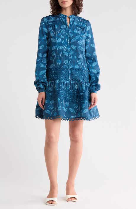 Volta Long Sleeve Eyelet Dress