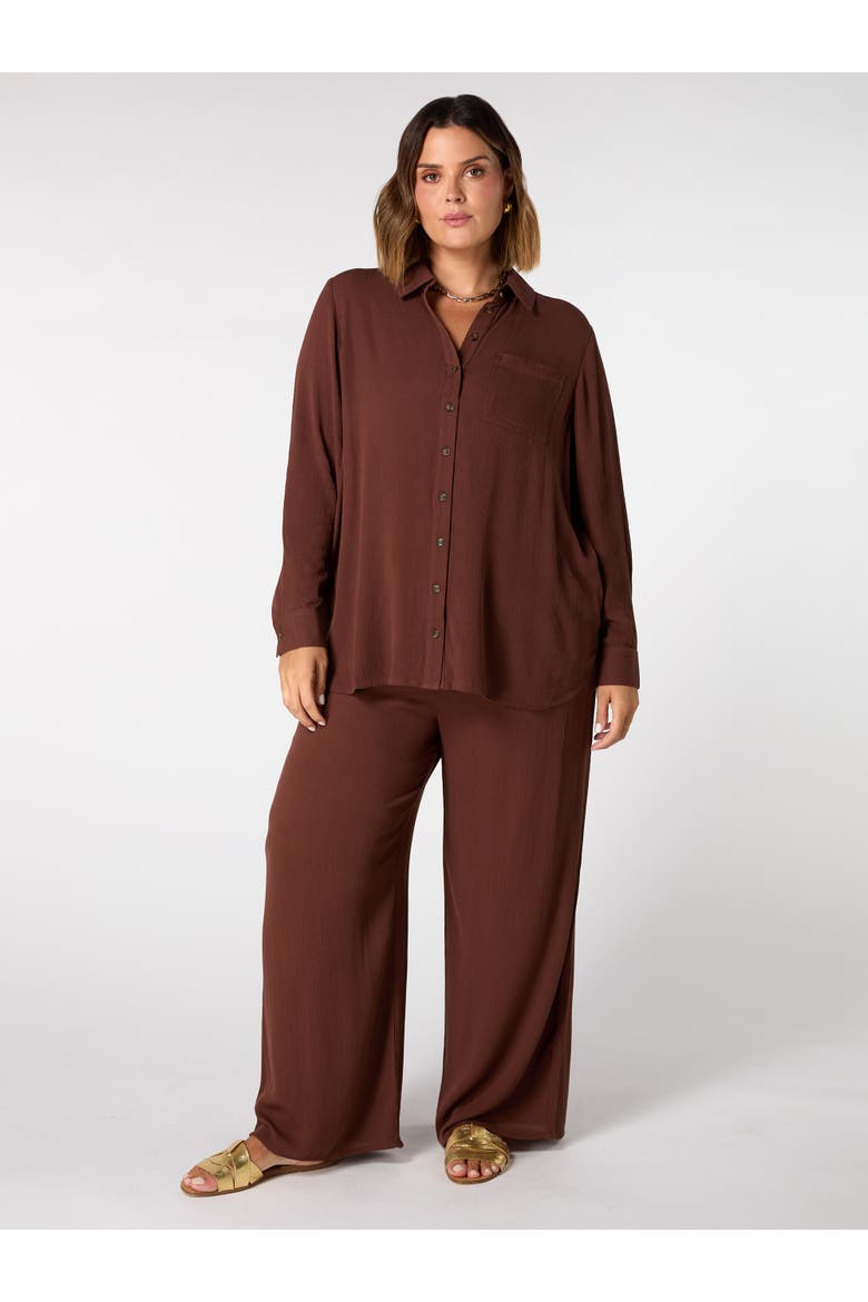 Crinkle Shirt, Main, color, Chocolate
