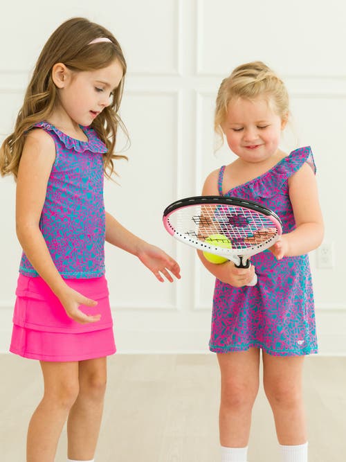 Shop Rufflebutts Girls Active Tennis Dress And Bike Short Set In Neon Glow