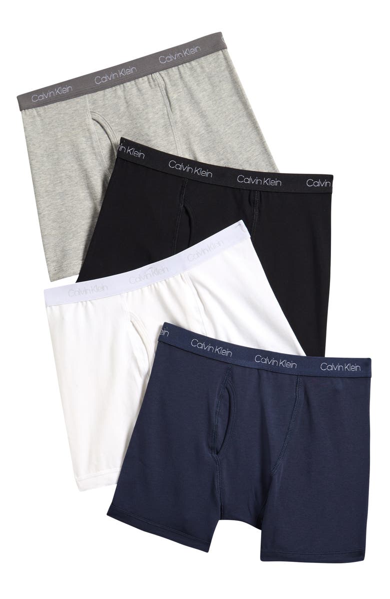 Calvin Klein Boxer Briefs - Pack of 4, Main, color, Solid Pack