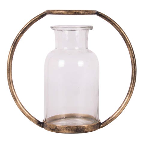 Kacela Bud with Holder Brass Vase