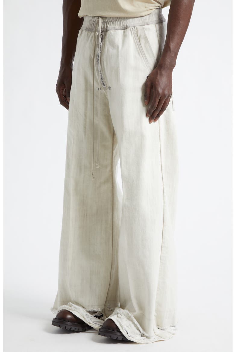 Bela Shredded Wide Leg Jeans, Alternate, color, MILK WASH