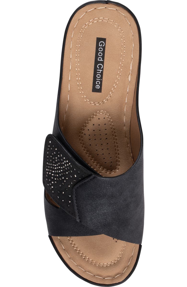 GOOD CHOICE NEW YORK Savina Wedge Slide Sandal, Alternate, color, Black