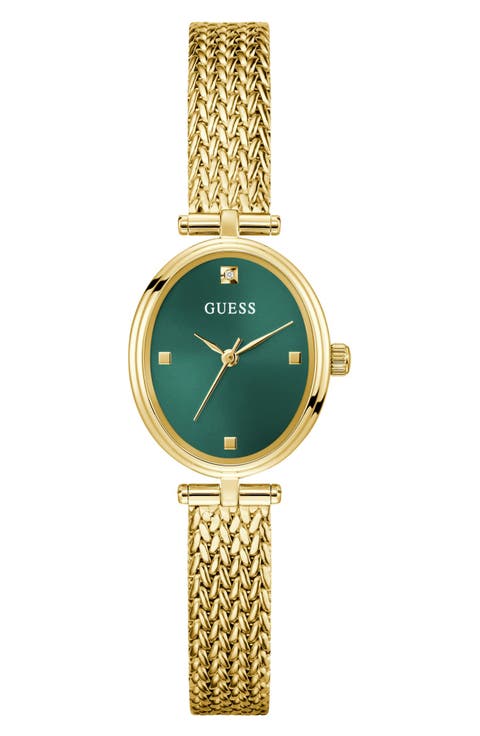 Ruby Oval Mesh Strap Watch, 24mm