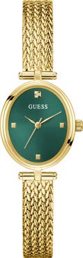 GUESS Ruby Oval Mesh Strap Watch, 24mm
