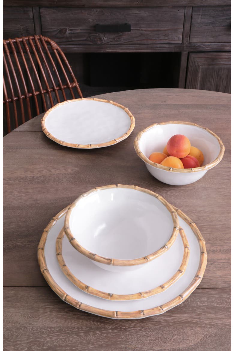 Vida Cane Cereal Bowl, Set of 4, Alternate, color, White