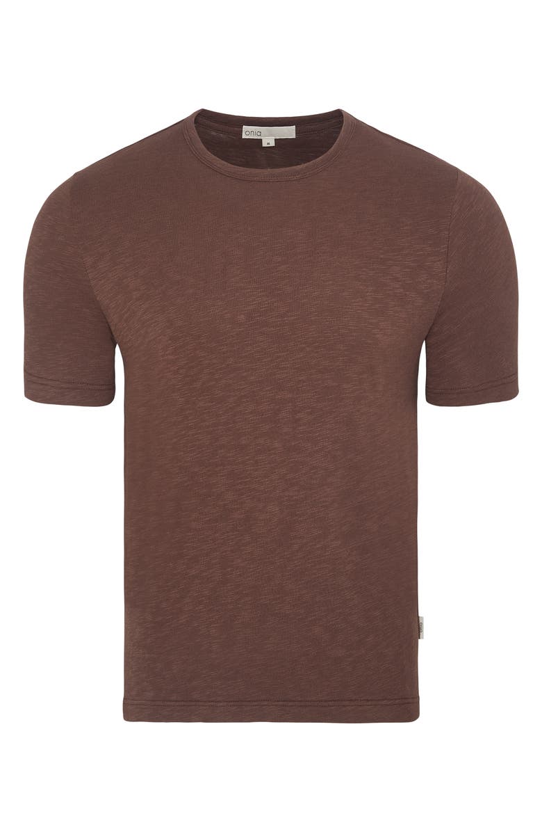 Onia Heavyweight Slub Knit T-Shirt, Main, color, Java