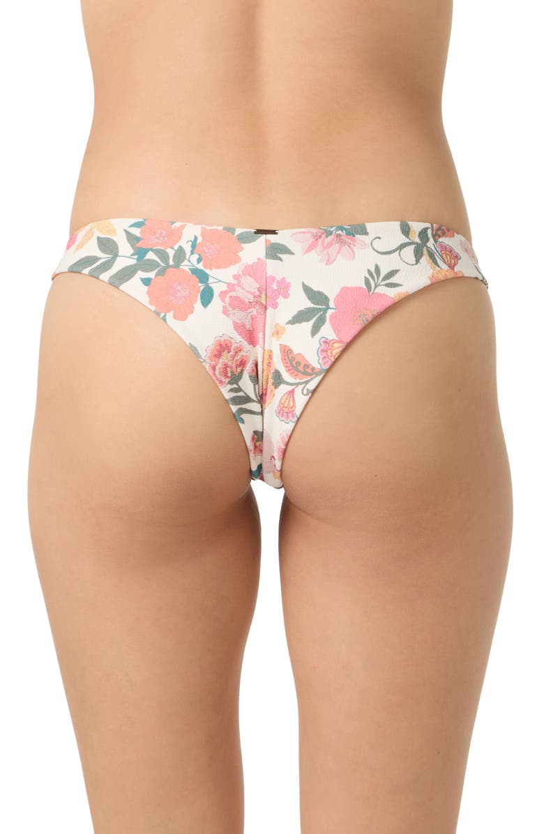 O'Neill Camellia Floral Bikini Bottoms, Alternate, color, Vanilla