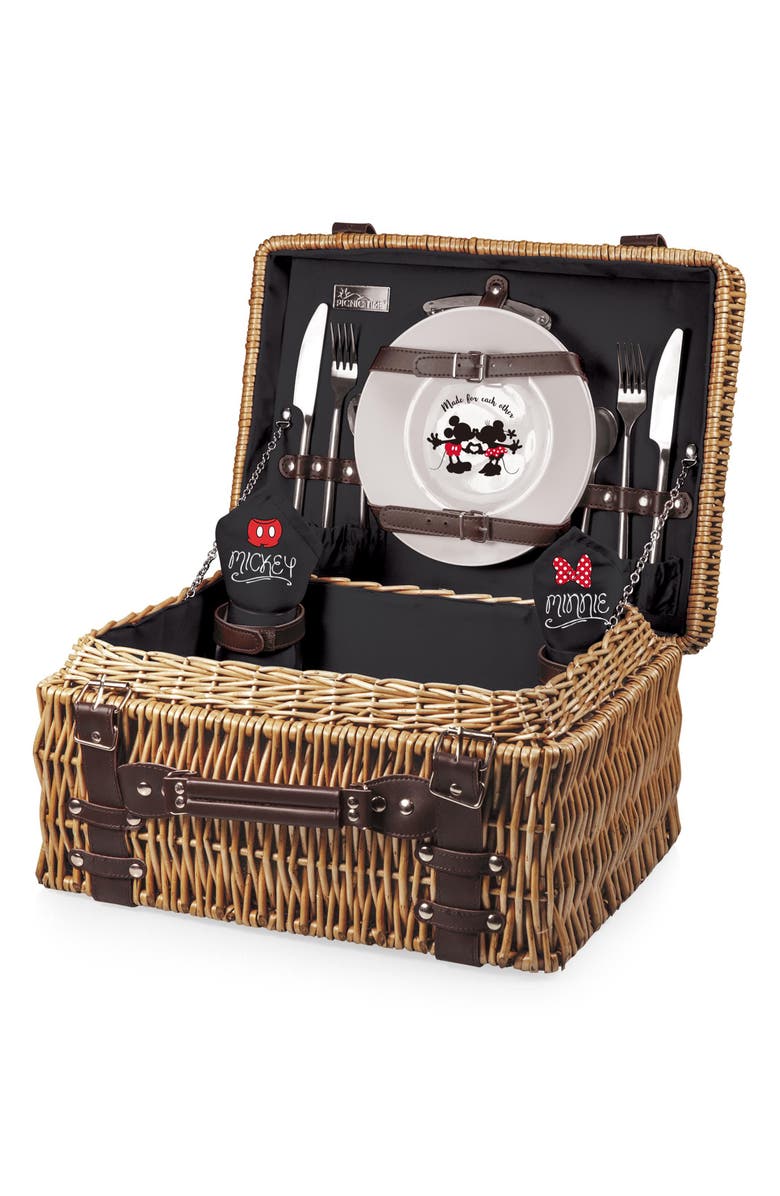 Picnic Time Disney - Mickey & Minnie Mouse Champion Wicker Picnic Basket, Alternate, color, 
