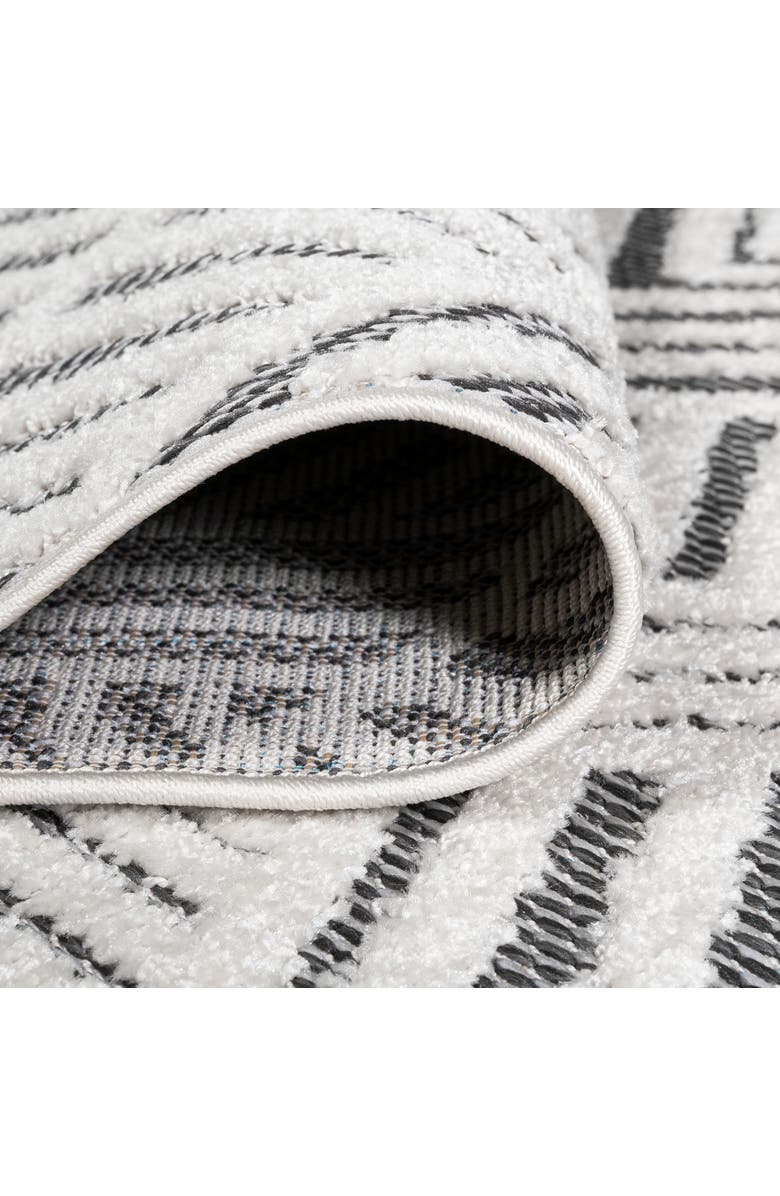 JONATHAN Y Jordan High-Low Pile Art Deco Geometric Indoor/Outdoor Area Rug, Alternate, color, White/Black