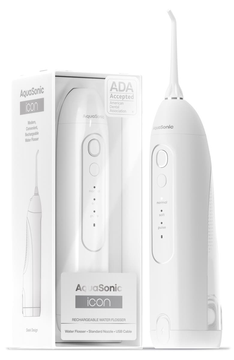 AQUASONIC Icon Pearl Flosser, Main, color, Pearl