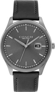 COACH Oliver Leather Strap Watch, 41mm