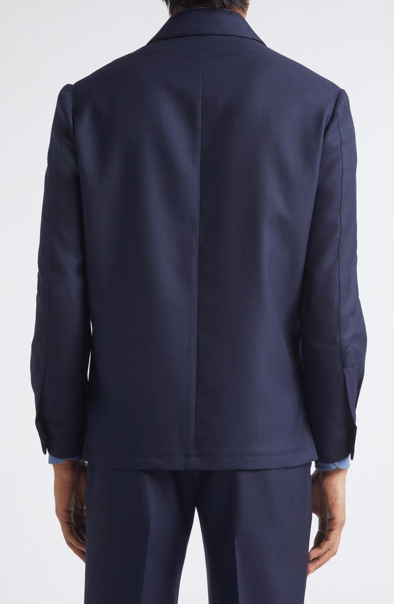 Thom Sweeney Wool Hopsack Overshirt, Alternate, color, Navy