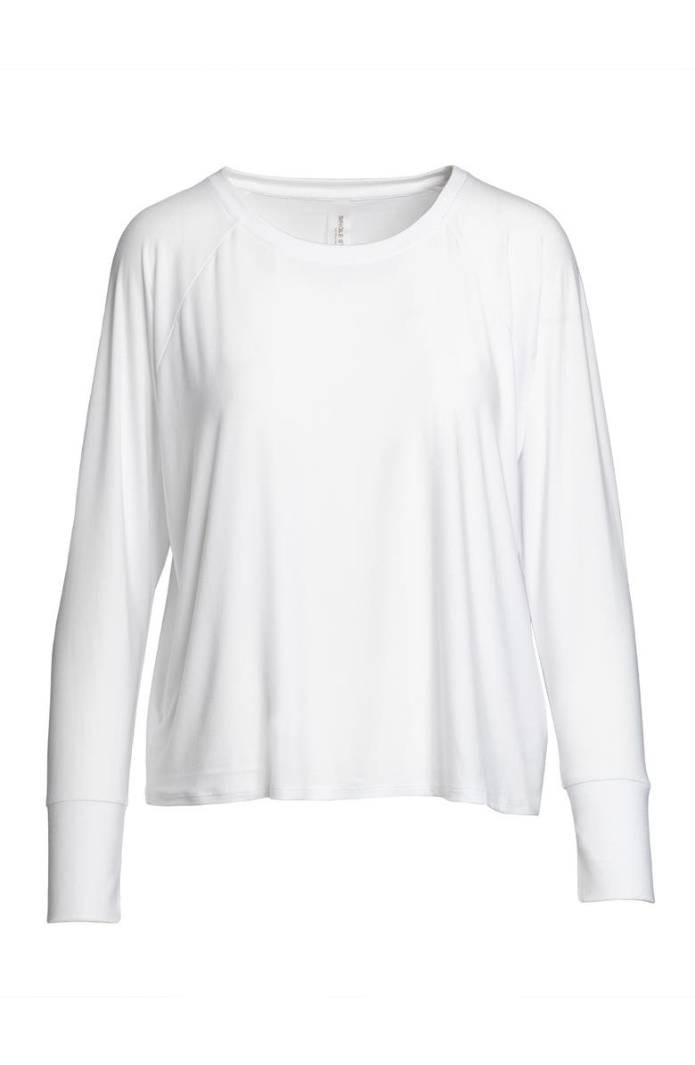 Single Stitch Featherweight Long Sleeve Top, Alternate, color, Black