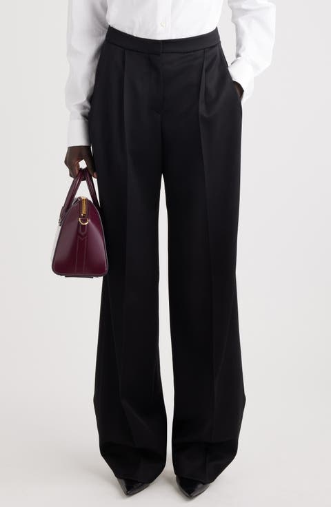 Pleated Wool Twill Pants