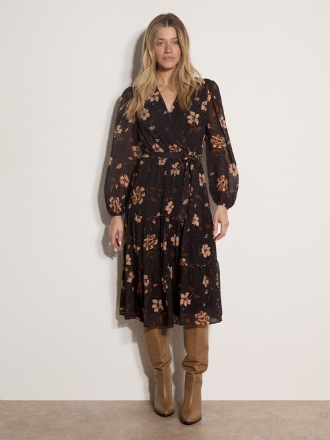 Romantic Wrap Midi Dress
