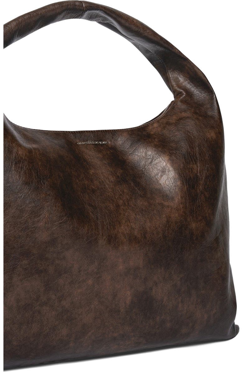 Manière De Voir Aubin Vintage Leather Hobo Bag, Alternate, color, Brown