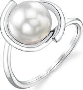 The Pearl Source 14K Gold Japanese Akoya Pearl Felicia Ring