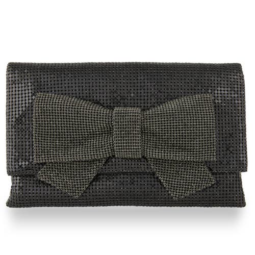 Whiting & Davis Gemma Crystal Bow Clutch In Gray