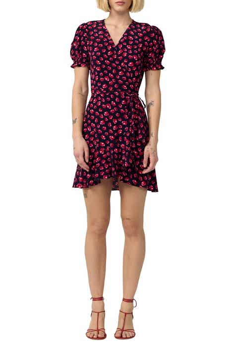 Emilia Floral Puff Sleeve Wrap Dress
