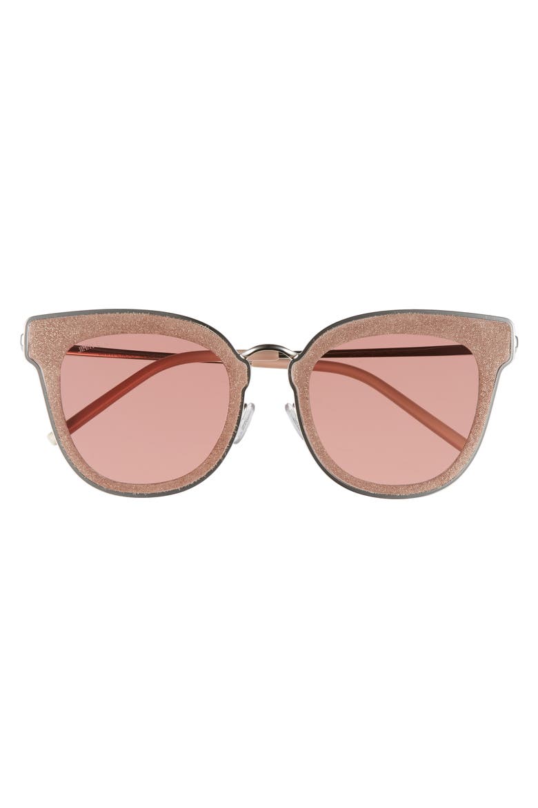 Niles 63mm Oversize Cat Eye Sunglasses, Alternate, color, SILVER BEIGE