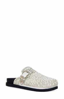 AZALEA WANG Virgile Faux Pearl & Rhinestone Clog