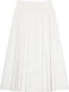 Theory Striped Midi A-Line Skirt