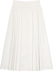 Theory Striped Midi A-Line Skirt