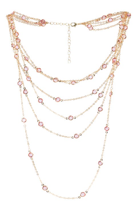 Crystal Glass Multi Layer Necklace
