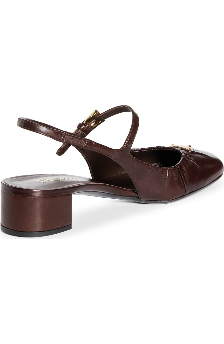 Prada Ruched Mary Jane Slingback Pump, Alternate, color, Moro