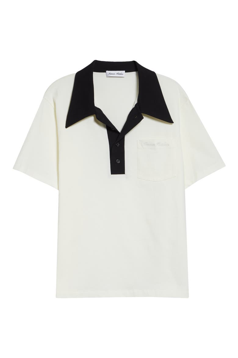 Gender Inclusive Frank Contrast Collar Polo, Alternate, color, IVORY