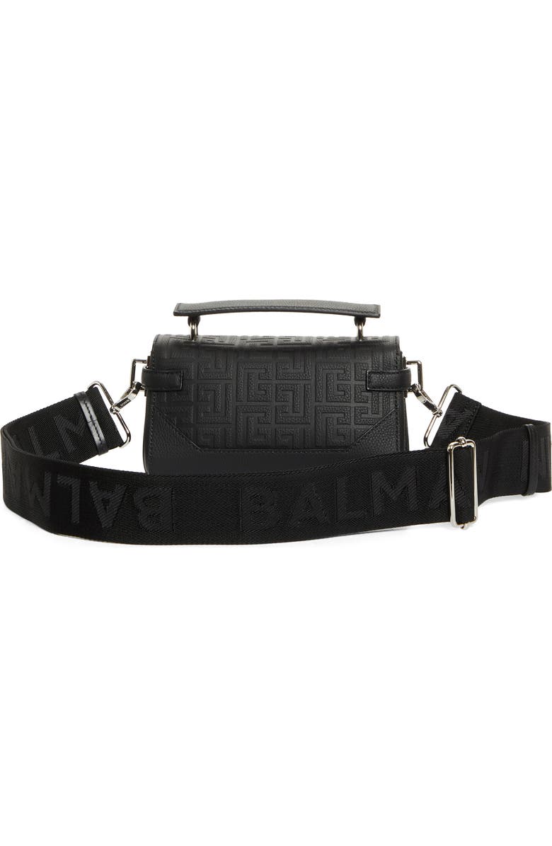 Balmain B-Buzz 19 Monogram Leather Handbag, Alternate, color,