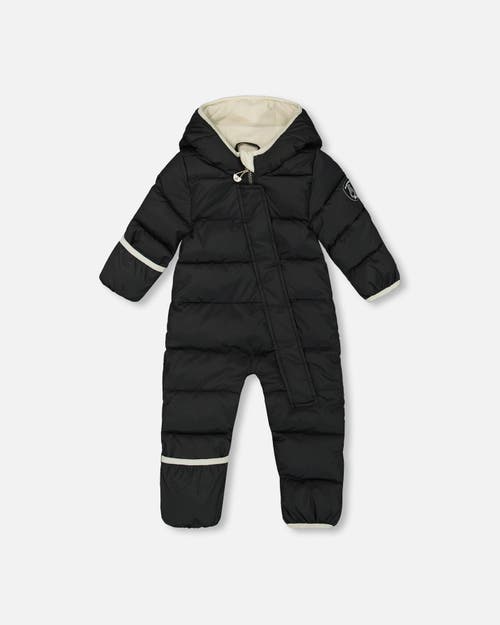 Deux Par Deux Gender Inclusive One-piece Cloud Compressible Snowsuit Designed For Car Seat In Black