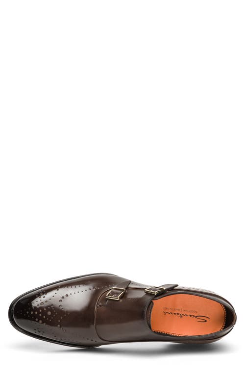 Santoni Kaj Double Monk Strap Shoe In Brown