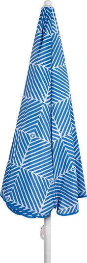 Blue Athens Pattern Portable Beach Umbrella