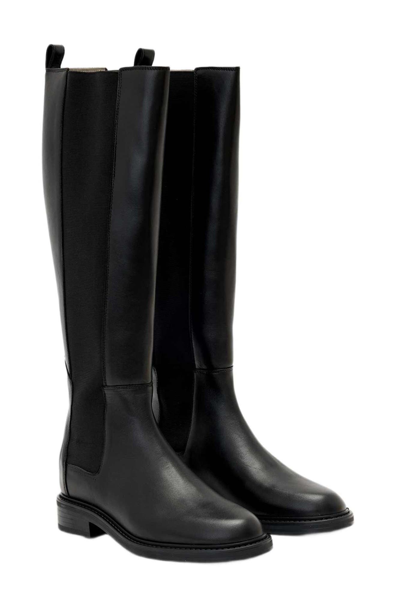 Bales Suede Knee High Boot, Main, color, BLACK
