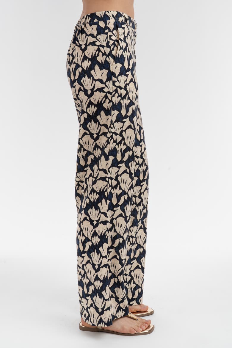 Printed Tailored Pants, Alternate, color, Tropical Blue