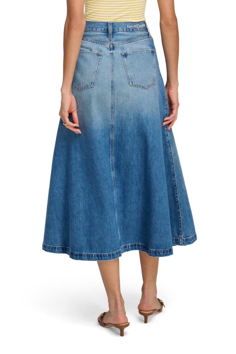 The Winona Denim Cotton Blend Midi Skirt, Alternate, color, BRISTOL