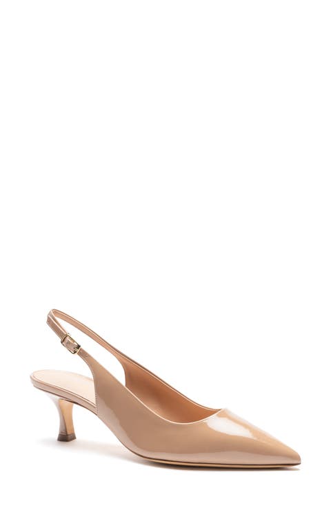 Palerma Pointed Toe Kitten Heel Slingback Pump (Women)