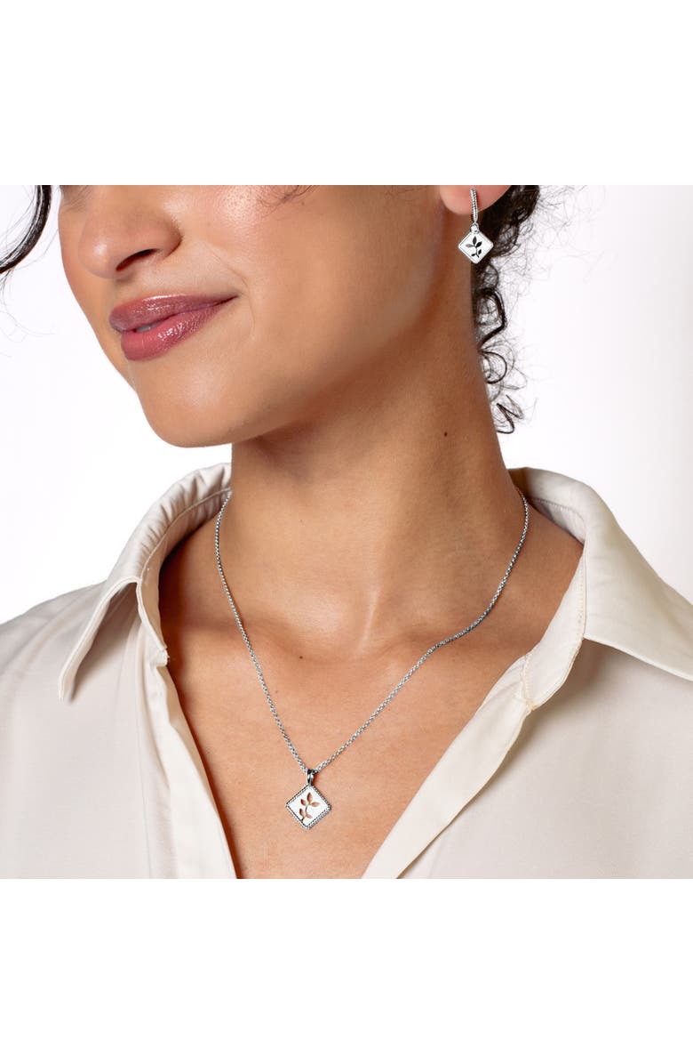 Rizen Jewelry Olive Leaf Hoop Earrings, Alternate, color, Sterling Silver