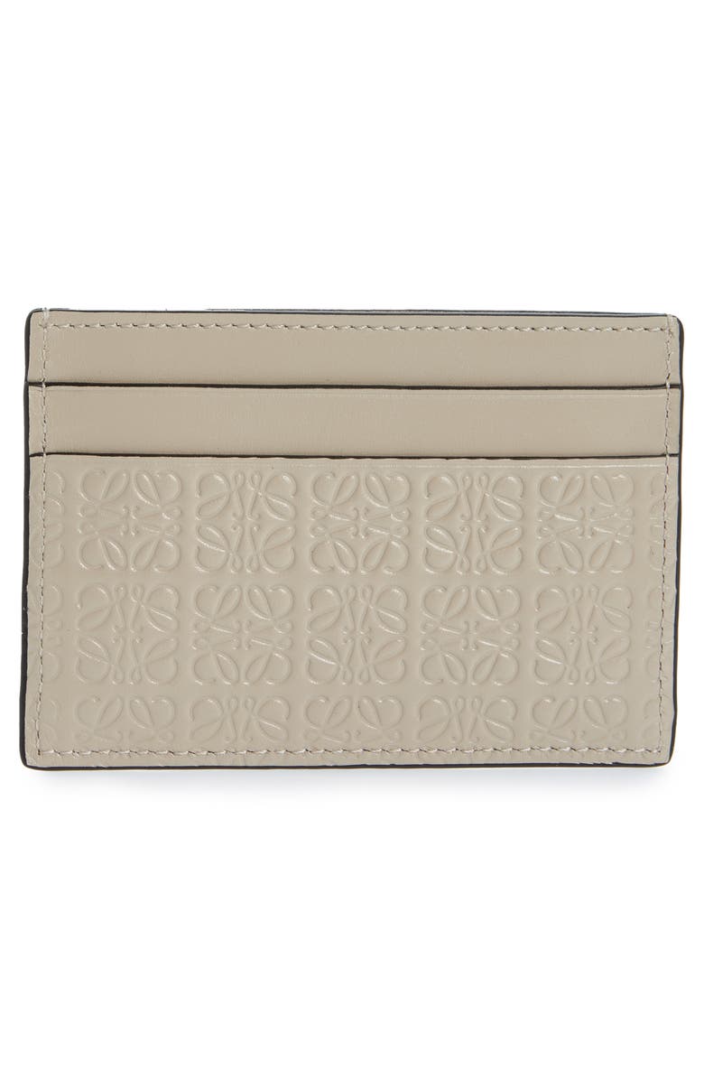 Loewe Anagram Logo Embossed Leather Card Case, Alternate, color,