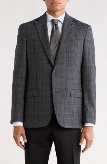 No Ordinary Joe By Ted Baker Jake Check Wool Sport Coat In Gray