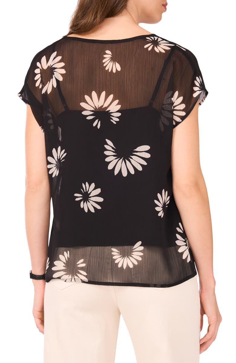 Halogen<sup>®</sup> Daisy Petals Popover Top, Alternate, color, Rich Black