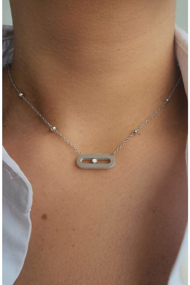 Set of 2 Mama Bar Pendant Necklaces, Alternate, color, SILVER