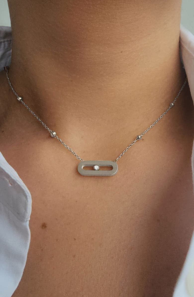 Adornia Set of 2 Mama Bar Pendant Necklaces, Alternate, color, Silver