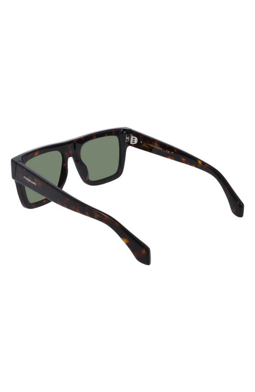 Ferragamo 53mm Square Sunglasses In Dark Tortoise
