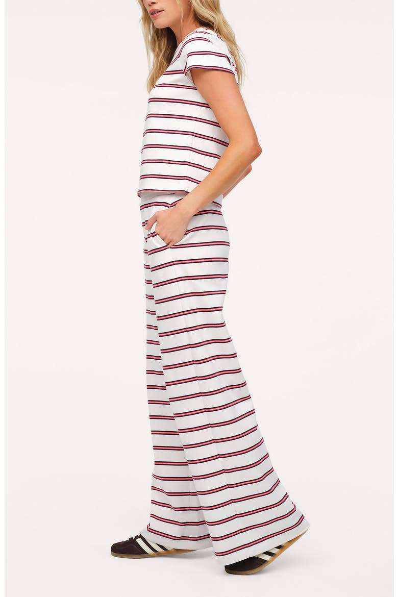 Golden Hour Stripe Stretch Cotton Top & Pants Set, Alternate, color, AMERICANA STRIPE